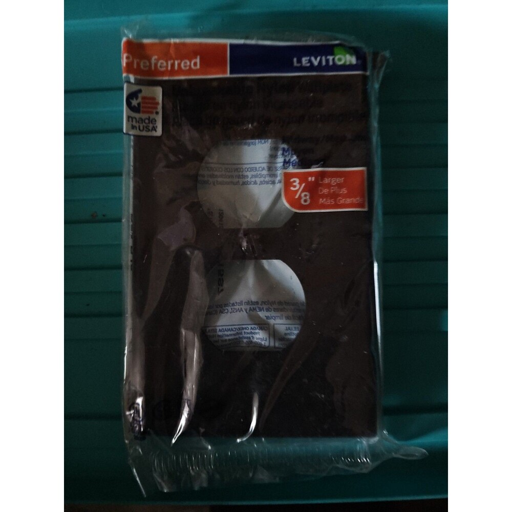 LEVITON Decora 1-Gang Midway Nylon Wall Plate, BROWN 2 Outlet Cover